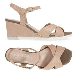 HISPANITAS Codie Wedge Cross SANDALS Size 39   (Equal To An 8)  Leather NEW $209